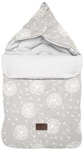 My junior® atmungsaktiver Schlafsack Baby 5in1 | Ganzjahres Fußsack | Babyschlafsack | Sitzauflage im Kinderwagen | Einschlagdecke Babyschale | Nestchen | 75x40cm - Flowerfield