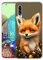 Sunrive Cover compatibile con Samsung Galaxy A90 5G, Custodia Case in molle Trasparente silicone Morbida Flessibile Antigraffio protettiva back Modelli custodie(Volpe rossa)