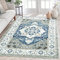 LuxFocus Teppiche Wohnzimmer Großer Teppich Blau 160x230 cm Traditionell Floral Teppich Maschinenwaschbar Orientalisches Design Bodenmatte mit Kurzflor für Schlafzimmer Schmutzabweisend