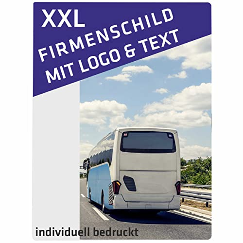 INDIGOS UG - Firmenschild - Schilder selbst gestalten 40x60 cm hoch - mit Ihrem Logo, Firmenname, personalisierte Geschenke - Foto Wunschtext - Schild für Rezeption, Lobby, Firma, Hotel, Empfang,