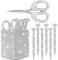 Qilery 8 x glitzernde Schreibtisch-Accessoires, Geschenk mit 1 glitzernden Stifthalter, 6 x Kristall-Strass-Stifte, 1 x Kristallschere, Glitzer, Make-up-Pinselhalter, Kosmetik-Organizer, Weiß