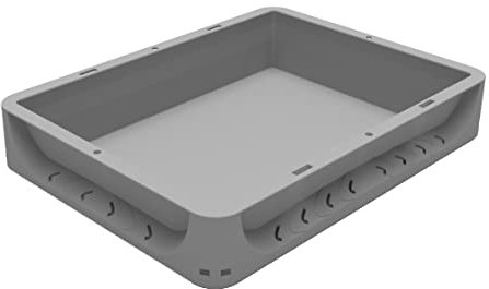 Solent Plastics 7 Litre Euronorm ECO Grey Stacking Container Pizza Dough Tray - GREY
