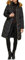 GUESS Damen Women's Midweight Puffer Jacket Daunenalternativer Mantel, Kunstfellkapuze schwarz, M