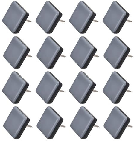 sourcing map Chair Leg Floor Protectors, 16Pcs 25mm/ 0.98-inch PTFE Square Furniture Sliders, Nail-on Furniture Pads, Chair Glides for Carpet Hardwood Floors