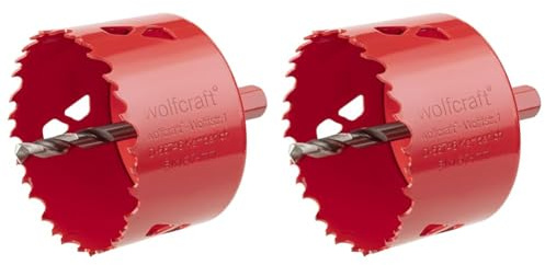 wolfcraft Bi-Metall-Lochsäge I 5475000 I Für Trockenbaumaterialien, Holz, Kunststoffe und Metalle, Schnitttiefe 40 mm (Packung mit 2)