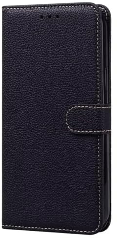 TUUNKMUY for iPhone 13/iPhone 14 Wallet Case with Card Holders, Flip Folio Book PU Leather Lichee Pattern Phone Cases Stand Viewing Shockproof Cover Women Men for iPhone 13/iPhone 14,black