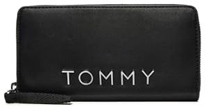 Tommy Jeans TJW City Bold Large ZA AW0AW16485, Portefeuille à Fermeture éclair Femme, Noir (Black), OS