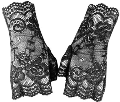 Guantes Cortos de Encaje Sin Dedos para Novia - Elegantes Guantes de Verano para Bodas, Cenas y Fiestas - Protección Solar para Mujer
