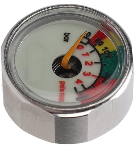 Alomejor Diving Gas Cylinder Pressure Gauge - Stainless Steel Bottle Gauge for Diving - Glow in The Dark - 30m Waterproof - Accurate Display