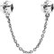 CWOne Designs Sterling Silver Safety Chain Charm, Ideal for Pandora Bracelets and Necklaces, Charm for Mum, Daughter, Wife, Sister, Niece, Birthday and Love Gift for Women (Love Heart Safety)