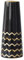 Geometrische Keramikvase im nordischen Stil, Dekoration und Ornamente, Schwarz / Gold, geriffelt, klein