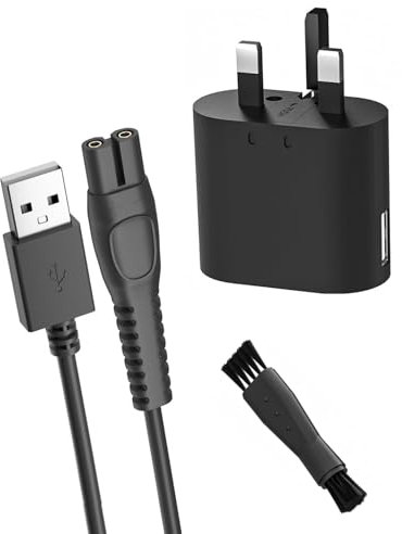 HECHOBO 5V Shaver Charger for Philips One Blade 360 QP2724, QP2734, QP2824,S3241,X3053, MG9530, MG7950, MG9530/20/10, MG7950/30, USB-A Charging Cable