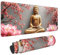 Gaming Mauspad XXL 1000x500x3mm Zen Blumen Mousepad Groß Vernähte Kanten Wasserdicht Anti-Rutsch für PC, Laptop Multifunktionales Schreibtischunterlage Verbessert Präzision und Geschwindigkei W-89