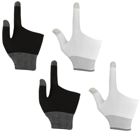 BELLIFFY 2paare Gaming Fingerhandschuhe Für Mobile Spiele Atmungsaktive Touchscreen Fingerhülsen Komfortable Und Elastische Fingerhandschuhe Für Gamer Schwarz Und Weiß