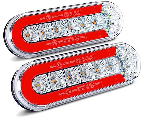 Agrieyes 6-Zoll-Ovale LED-Anhängerleuchten, wasserdichtes Boot-Anhängerlicht, mit Bremslicht, Blinker, Rückwärtslicht, Rückfahrscheinwerfer, entspricht den DOT-Vorschriften