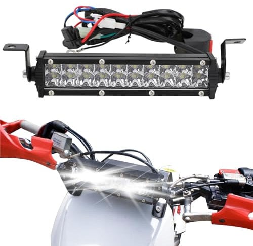 BIUGERCN Faretti LED per Moto Dirt Pit Bike Lampada Faro 60W 2500Lm Kit Luce di Guida 22mm Manubrio Universale per CRF XR EXC XC Te Fe KLX PW 50cc 80cc 110cc 150cc 250cc