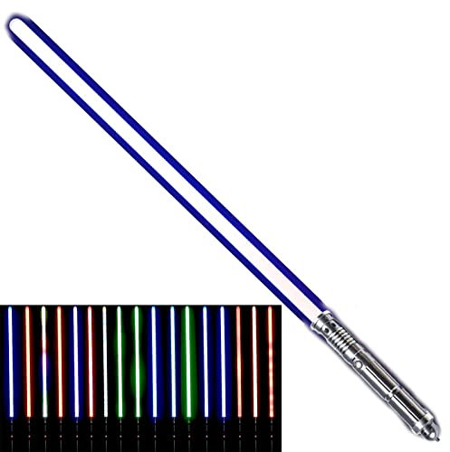 NNYCC Sabre Laser Neopixel Son personnalisé avec Carte TF Star Wars RGB Sabre Laser Jouet Cadeau pour Enfant Adulte avec 15 Couleurs et 12 Ensembles d'effets sonores,Argent,Long