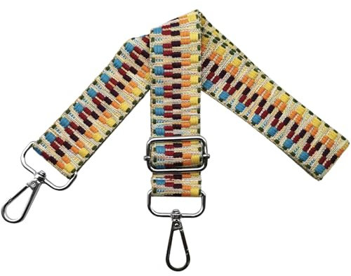 Taschengurte zum Wechseln Verstellbar Schultergurt für Tasche, Taschengurt Breit 3.8cm mit Silber Karabiner Schulterriemen Taschenband Tragegurt für Handtaschen, Gelb/Farbe Clash, S16