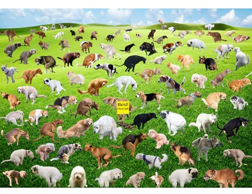 1000 Pieces Puzzles for Adults, Pooping Puppies Puzzle, Dogs Jigsaw Puzzles 1000 Pieces, Funny Gifts for Dog Lovers Friends, Perfect White Elephant Gag Gift, Dog Puzzle as Funny Home Party Decorations