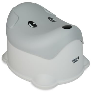 THERMOBABY - Pot ludique CHIEN - Pot pour bébé - Toilette enfant - Pot d’apprentissage de la propreté - Pratique - Confortable - Facile à nettoyer - Gris - 18+ mois