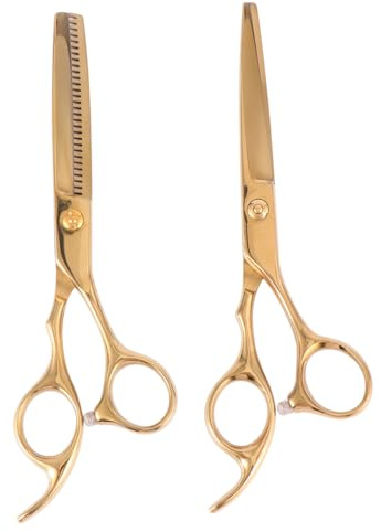 Generisch 2stücke Teiliges Friseurscheren Set Ergonomische Haarschneidescheren Für Herren Und Damen Anti-korrosion Goldene Farbe Für Salon Heimgebrauch