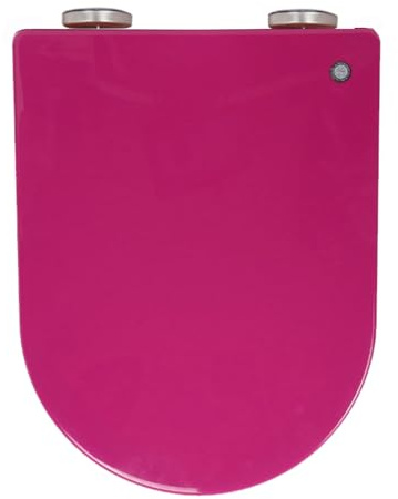 Lila,Toilettendeckel, D Form WC Sitz, Toilettensitz mit Absenkautomatik, Klodeckel aus PP, Quick Release, Top-Installation, WC Deckel mit 360° Verstellbaren Scharnieren, 36x46cm