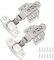 hicoosee 2 PCS Cupboard Hinges, Soft Close Cabinet Hinges with Screws, Soft Close Cupboard Wardrobe Doors Hinges, Full Overlay Mute Kitchen Units Door Hinges for Bathroom Bedroom Dining Room