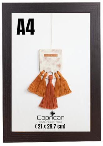 caprican A4 Picture Frames - Black Photo Frame with Safe Perspex Front - A1 A2 A3 A4 A5 Photo Frames Multiple Pictures Sizes Colors, Portraits & Wall Mounting Orientation (21 x 29.7 cm)
