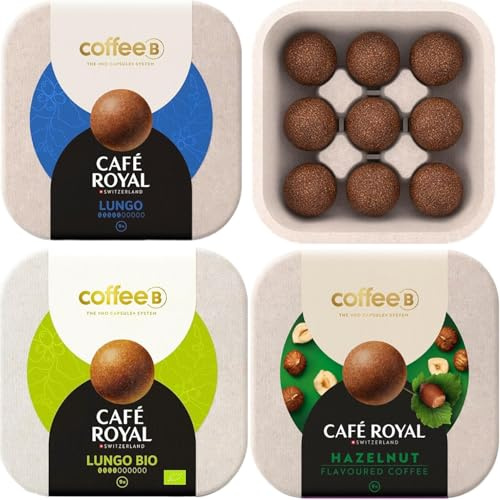 CoffeeB by Café Royal - SET 2 - LUNGO, Lungo-B und FORTE, zu je 9 Coffee Balls 51g, 3er Pack (3x 9 Coffee Balls)