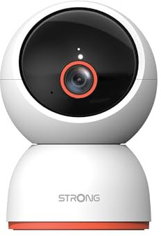 STRONG - Caméra de sécurité intérieure Smart Home 8MP, 4K, Vue panoramique 360, Alerte Mouvement, Compatible Wi-FI, Application de contrôle, Montage sur Table