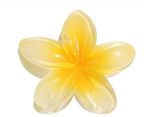 Yjemle Clip Per Capelli A Forma Di Fiore Giallo Crema, Clip Per Capelli Hawaiani Plumeria, Accessori Per Capelli Da Donna Di Grandi Dimensioni Per Capelli Spessi, 1 Pezzo