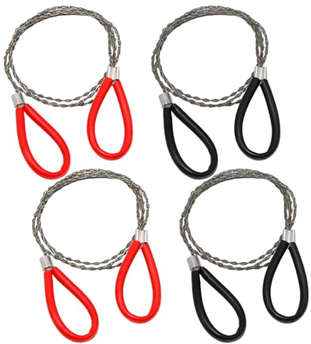 Stainless Steel Cable Saw(4 Pack),PVC Pipe Cutting Tool, Travel Chainsaw for Wood Cutting Tool, Hand Pocket String Rope Saw
