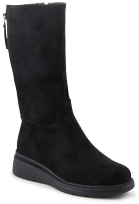 Pavers Wide Fit Adjustable Calf Length Boots - Black Size 4