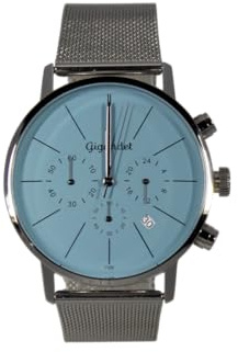Gigandet Chronograph Armbanduhr Herren Damen Silber Blau Datum G32-012