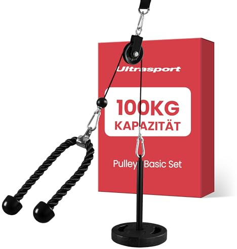 Ultrasport Carrucola Palestra I Sistema a Puleggia per Allenamento I Lat Machine Cavi Palestra Casa I Multipower Pulley Home Gym