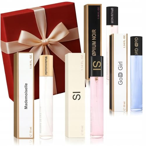 NAINA Damenparfüm Geschenkset 4x 33ml – Vielfältige Düfte für jeden Anlass - Parfümfläschchen Spray - Inspiriertes Damen Parfüm - elegantes Design - Damendüfte Satz