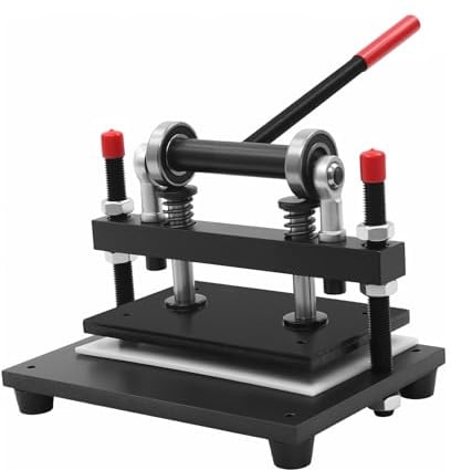 Lederschneidemaschine Manuell, Schneidegerät Für Leder Stoff, Präzise Hand Schneidemaschine, 2T Tragkraft, Einstellbarer Druckhub, Komfortgriff, Für Werkstatt Heimgebrauch Schuhherstellung
