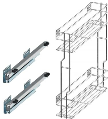 Unterschrankauszug Küchenauszug Schrankauszug mit Softclose 150/200 / 250 mm Wahlweise Rechts oder Links (200 Links)