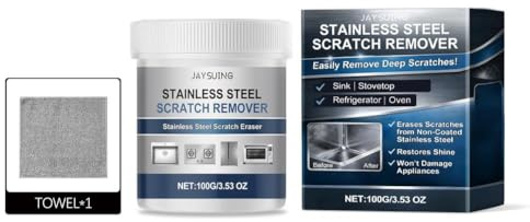 Stainless Steel Scratch Remover Kit All-Purpose Scratching Remover Paste for Kitchen, Sink, Hob,Pan & Copper Deep Clean Pastes for Fridge,Stove,Faucet & Appliance Restoration