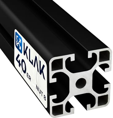 KLAK - Aluprofil 3m System-, Montage-, Konstruktionsprofil Nut 8 40x40 schwarz
