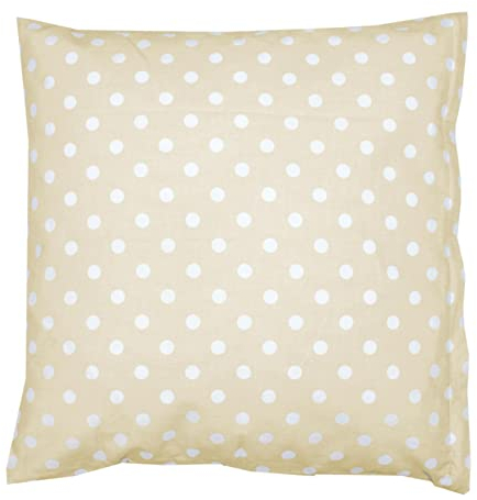 TupTam Kissenbezug Gemustert Bunte Kissenhüllen Dekokissen für Baby und Kinderzimmer, Farbe: Tupfen Beige, Größe: 40 x 40 cm