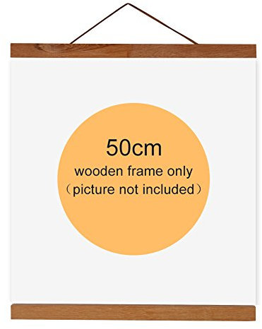 Cadre Magnétique De Photo En Bois Naturel Support De Toile Peinture Image Affiche Pour Décoration Maison (Taille : 50cm)