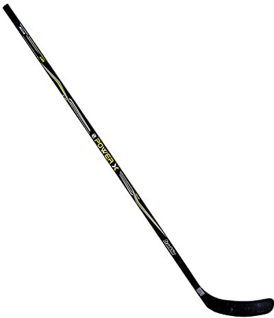 Franklin Sports Teenager-Jungen Sr. Right Shot X Youth Street Hockeyschläger – Schaft aus Holz und Fiberglas – ABS-Klinge – einteiliger Schläger – 116,8 cm für Rechtshänder, Schwarz/Gelb – Power, 46