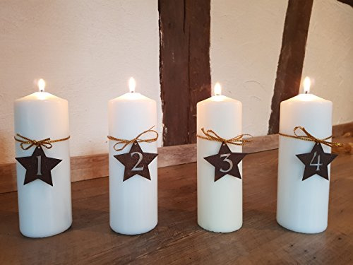 Manufakt-Design Franken Edelrost Adventskranz Zahlen 1-4 in Form eines Sternes - Wunderschöner Rost-Bastel-Artikel für Ihre Adventskerzen