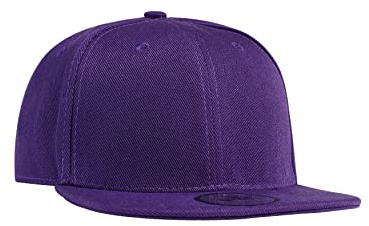 Underground Kulture Plain Flat Peak Snapback Baseball Cap Purple