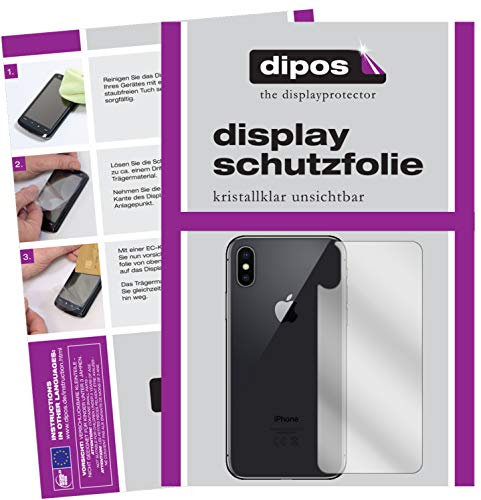 dipos I 6X Schutzfolie klar kompatibel mit Apple iPhone XS Rückseite Folie Displayschutzfolie