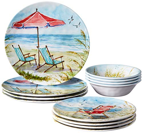 Certified International 89529 Ocean View Geschirr, Geschirr, mehrfarbig