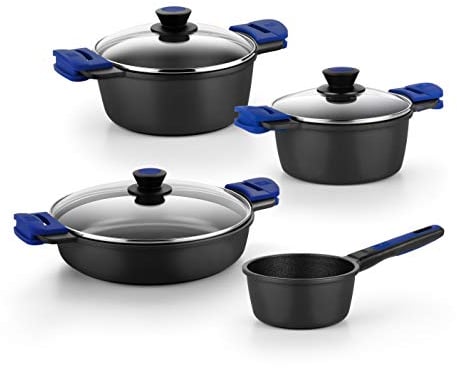 BRA Advanced - 7-teiliges Kochgeschirr aus Aluminiumguss, antihaftbeschichtet, geeignet für alle Herdarten und Induktion, Bunt