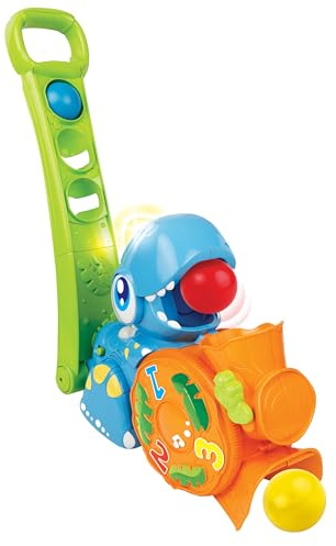 winfun | Popping Fun Dino | Push Along Dino Pal with Fun Ball Popping Action | Interactive & Fun | Teaches Gross Motor, Fine Motor & Self Expression Skills | Ages 12 Months+, multicolor