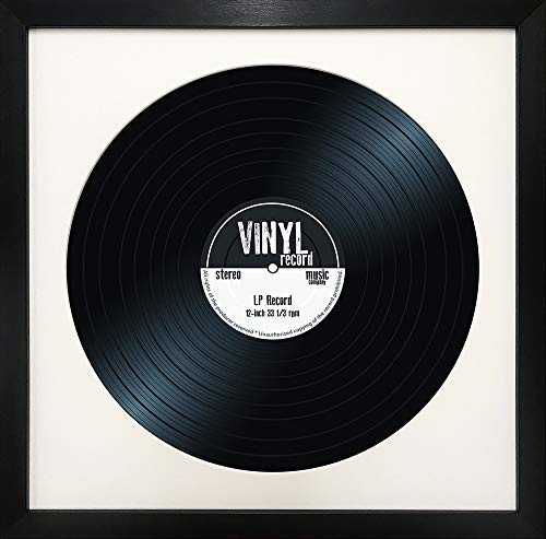 pf+a REAL GLASS Black Record Frame 14x14 For 12 inch Vinyl Album With Mount